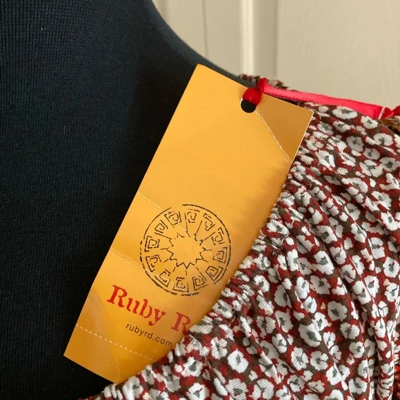 Ruby Rd. Boho Multicolor Floral Women's Blouse - Picture 5 of 6